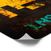 Drücken Sie die Taste Start Coin Arcade Pixel einf Poster (Ecke)