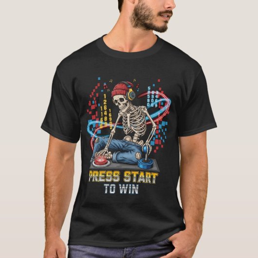 Drücken Sie die Taste Start, um Skeleton Gamer T - T-Shirt (Vorderseite)