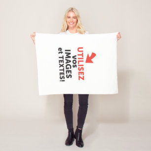 Drucken Sie Ihre Designs online auf Französisch Fleecedecke
