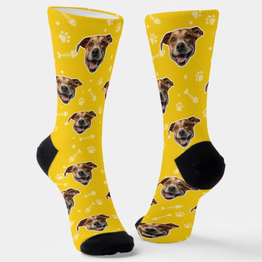 Drucken Sie Ihre Foto-Pet-Gesichtssocken individue Socken (Gewinkelt)