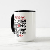 Drücken Sie Ihre Tasten Sarcastic Quote Anniversar Tasse (Vorderseite Links)