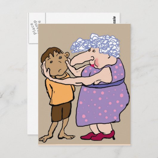 Drücken Sie Ihre Wangen Postkarte (Vorne/Hinten)