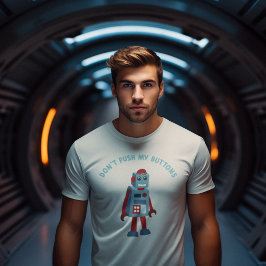 Drücken Sie meine Tasten nicht auf den Funny Robot T-Shirt