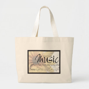Drücken Sie sich mit Musik-Taschen-Tasche aus Jumbo Stoffbeutel
