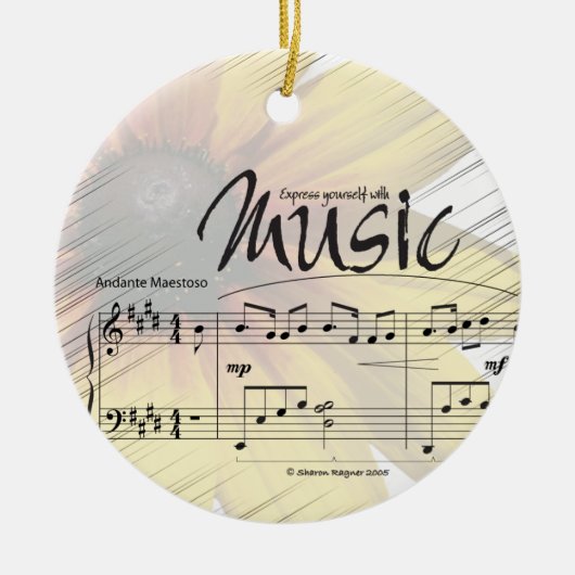 Drücken Sie sich mit Musik-Verzierung aus Keramik Ornament (Vorne)