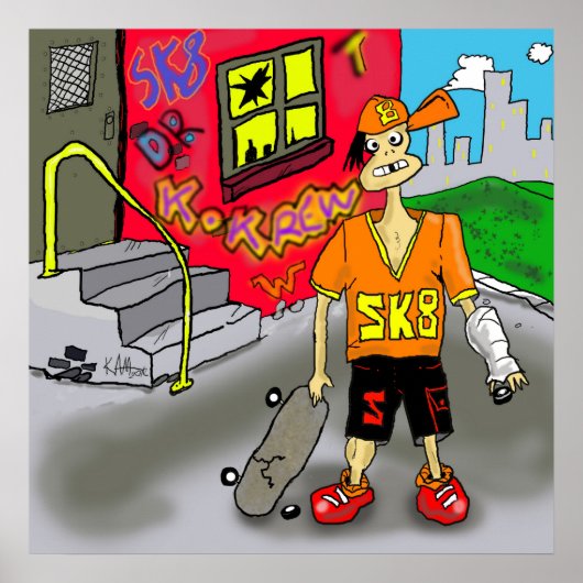 Drucken Sie "SK8" - von Kev Moore Poster (Vorne)