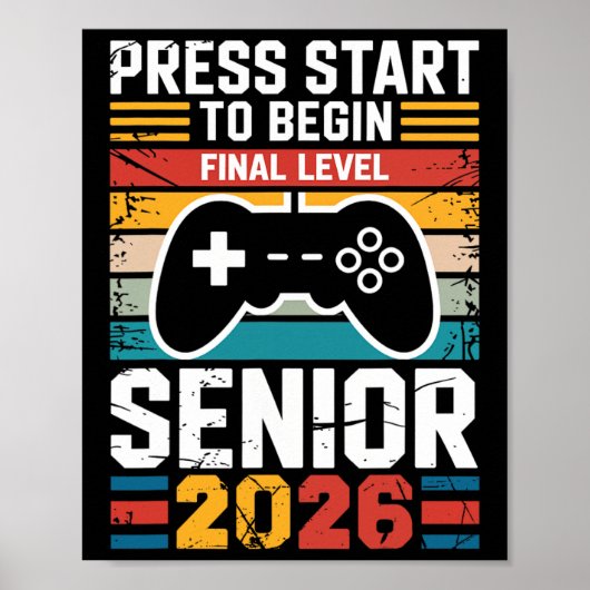 Drücken Sie Start, um das letzte Level Senior Game Poster (Vorne)