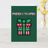 Drücken Sie X to Open - Video Game Pixel Christmas Karte (Gelbe Blume)