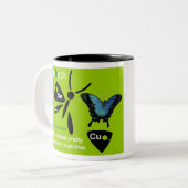 Drücken Sie zurück Logo, RoHS bleifreies lötendes Zweifarbige Tasse (Vorderseite Links)