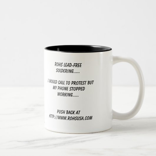 Drücken Sie zurück Logo, RoHS bleifreies lötendes Zweifarbige Tasse (Rechts)