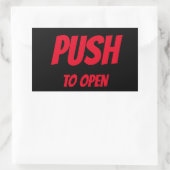 DRUCKEN, UM DIE TÜR ZU ÖFFNEN RECHTECKIGER AUFKLEBER (Tasche)