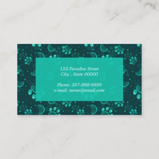 Drucken und Groomen der Comb in grüner Farbe einfü Visitenkarte (Rückseite)