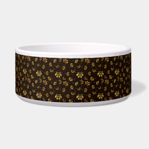 Drucken und Grooming Comb-Muster in Goldfarbe Napf