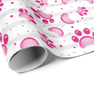 Drucken und Grooming Comb-Muster in rosa Farbe ein Geschenkpapier