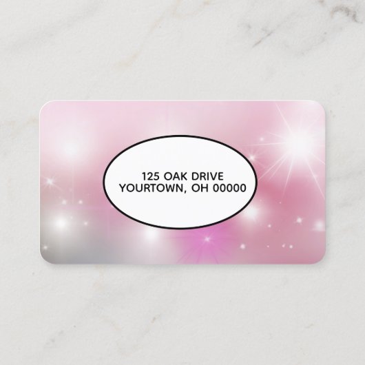 Drucken und Herz auf rosa Bokeh einfügen Visitenkarte (Rückseite)