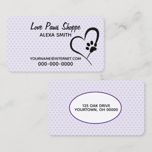 Drucken und Herz einfügen Visitenkarte (Vorne/Hinten)