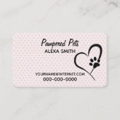 Drucken und rosa Herzen einfügen Visitenkarte (Vorderseite)