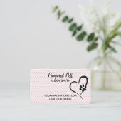 Drucken und rosa Herzen einfügen Visitenkarte (Stehend Vorderseite)