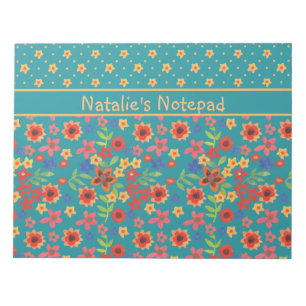 Drucken von Floral-Printen im Retro-Format auf Aqu Notizblock