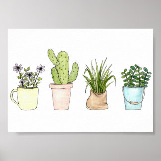 Drucken von gepotteten Pflanze Poster