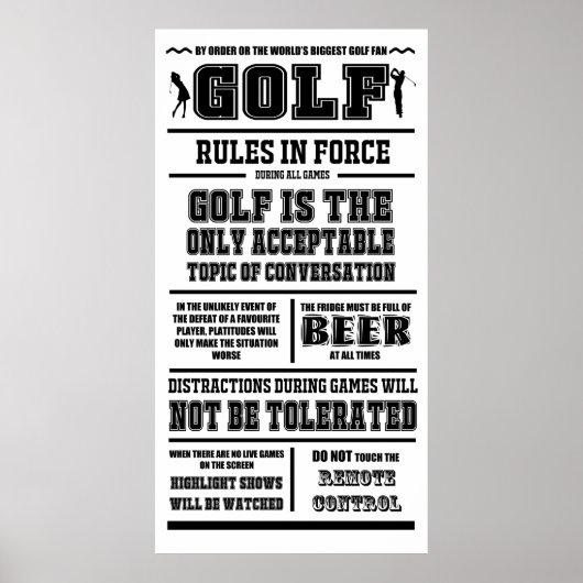 Drucken von Golfregeln Poster (Vorne)