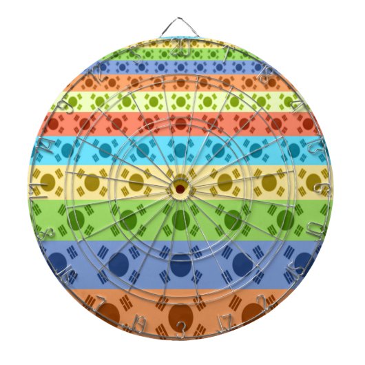 Drucken von mehrfarbigen koreanischen Flaggen Dartscheibe (vorne)