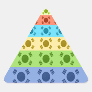 Drucken von mehrfarbigen koreanischen Flaggen Dreieckiger Aufkleber