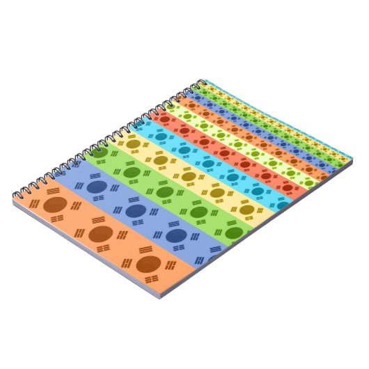 Drucken von mehrfarbigen koreanischen Flaggen Notizblock (Linke Seite)