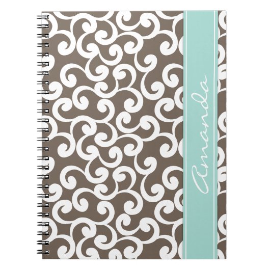 Drucken von Mocha- und Mini-Mit Monogramm Elemente Notizblock (Vorderseite)
