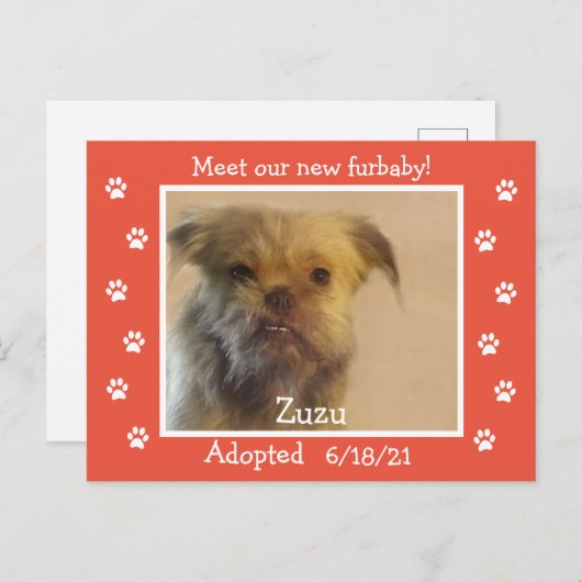 Drucken von Rahmen-Adoption Save the Date Postkarte (Vorne/Hinten)