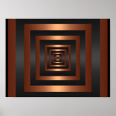 Drucken von Rechteck, Schwarz und Kupfer Poster (Vorne)
