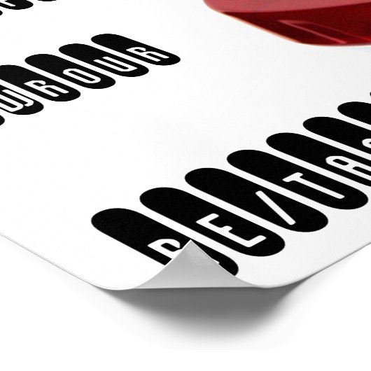 Drucken von roter Stenomaschine Poster (Ecke)