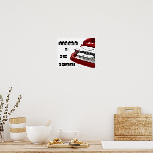 Drucken von roter Stenomaschine Poster (Küche)