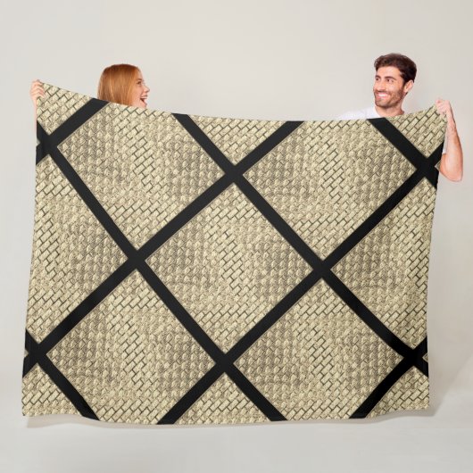 Drucken von rustikalem Design aus Ziegelbeige Fleecedecke (Beispiel)