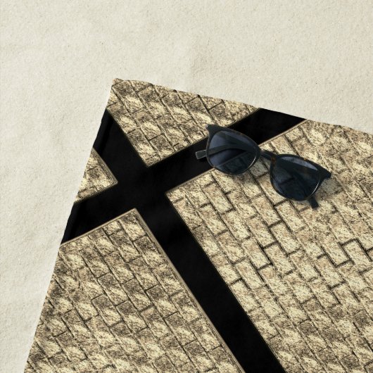 Drucken von rustikalem Design aus Ziegelbeige Strandtuch (Beispiel)