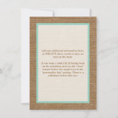 DRUCKENDE BOW & CHARM Aqua-Bestätigung Einladung (Rückseite)