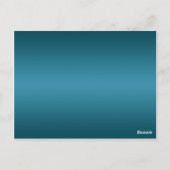 DRUCKER RIBBON Aquamarin Damask Tischnummer Postka (Rückseite)