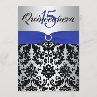 DRUCKER RIBBON Blau-Silberschwarz Einladung