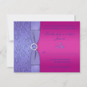 DRUCKER RIBBON Fuchsia, Lila florale RSVP-Karte Einladung (Vorderseite)