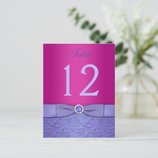 DRUCKER RIBBON Fuchsia, Lila Tischnummer (Stehend Vorderseite)