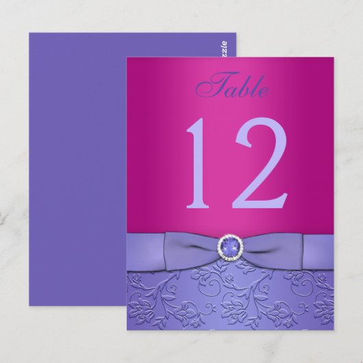 DRUCKER RIBBON Fuchsia, Lila Tischnummer (Vorne/Hinten)