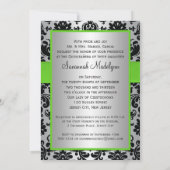 DRUCKER RIBBON Green Silver Black Quinceanera Einladung (Rückseite)
