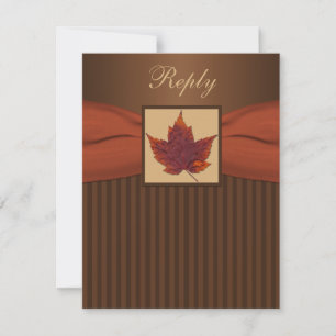 DRUCKER RIBBON Herbstleaf Streifen Hochzeitszange RSVP Karte