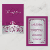 DRUCKER RIBBON Lila Silber-Floral-Verschlusskarte Begleitkarte (Vorne/Hinten)