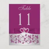 DRUCKER RIBBON Lila Silber-Tischnummer Postkarte (Vorderseite)