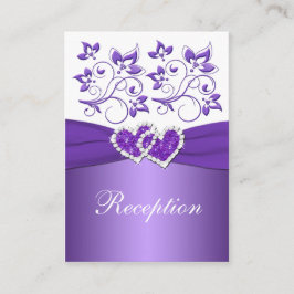 DRUCKER RIBBON Lila weiße Floral-Verschlusskarte Begleitkarte