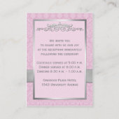 DRUCKER RIBBON Pink Grau Damask Verschlusskarte Begleitkarte (Rückseite)