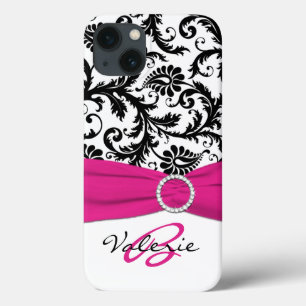 DRUCKER RIBBON rosa, schwarz, weiß iPhone 13 Hülle