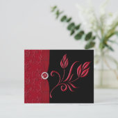 DRUCKER RIBBON Ruby Red, Black RSVP Card (Stehend Vorderseite)