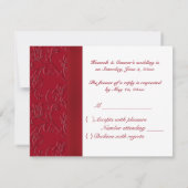 DRUCKER RIBBON Ruby Red, Black RSVP Card Karte (Rückseite)